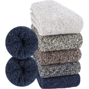 Wool Socks for Women, 5 Pairs of Warm Winter Cozy Thermal Thick Socks Gifts